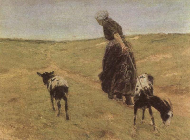 Max Liebermann Woman with Goats Sweden oil painting art